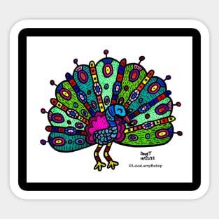 Psychedelic Peacock Sticker